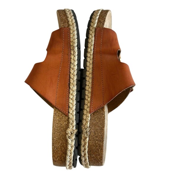 Chinese Laundry Surfs Up  Double Buckle Strap Cognac Espadrille Flat Sandals 9 - Picture 8 of 14